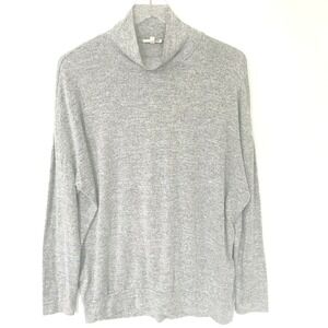 Wilfred Sweater Womens Medium Black White Space Dye Turtleneck Minimalist Cozy